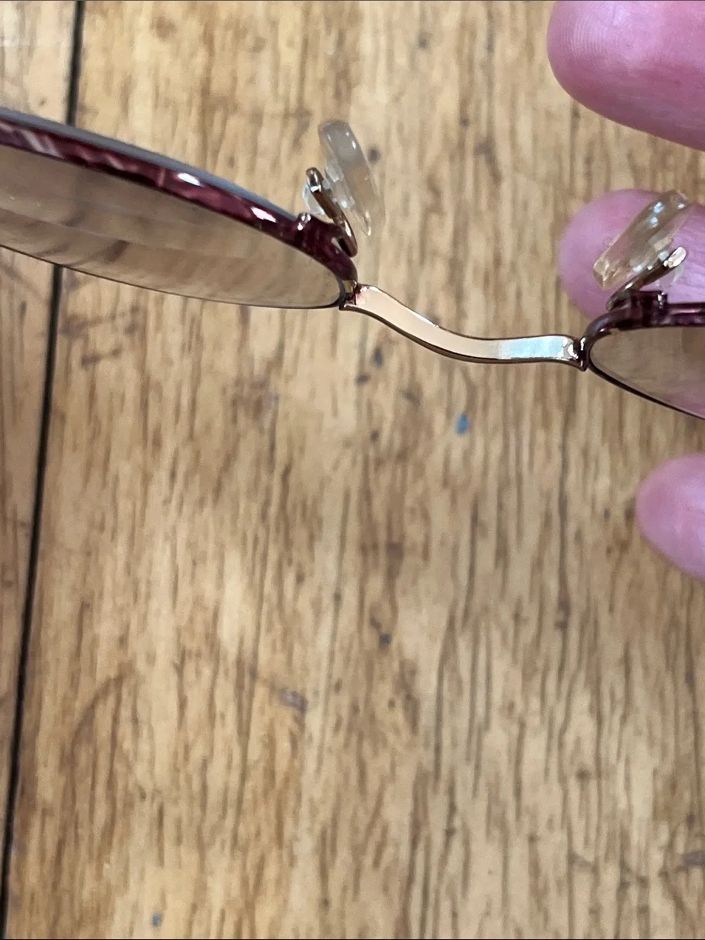 Sebastiano Oval Metal Frame Glasses in Gold and Brown